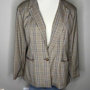 Ava & Viv Plaid Blazer 1X